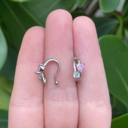 Aretes Earcuff Chapa de Oro Plateada Az207