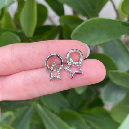 Aretes Arracada Estrella Chapa de Oro Az140