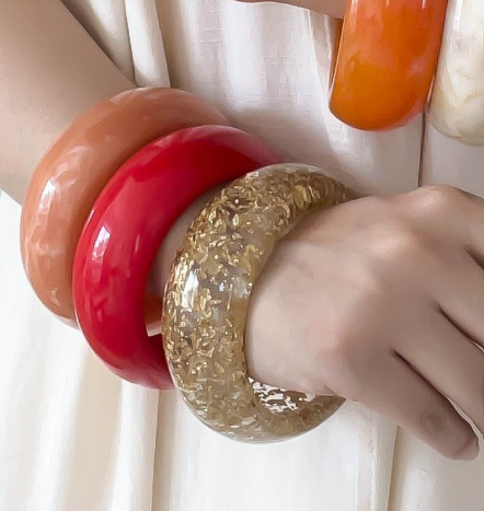 Pulsera Gruesa Destellos Dorados  4E14