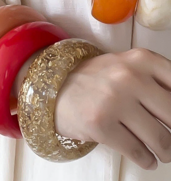 Pulsera Gruesa Destellos Dorados  4E14