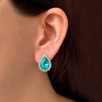 Aretes Zirconia Brillante Chapa de Oro