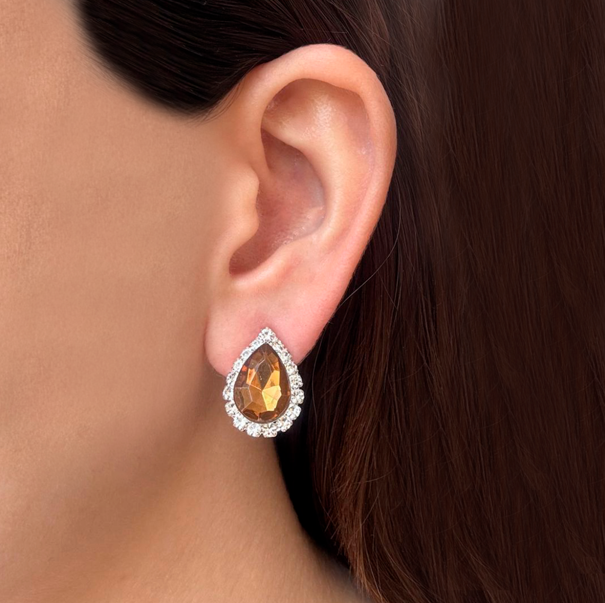 Aretes Zirconia Brillante Chapa de Oro