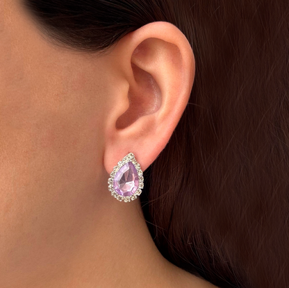Aretes Zirconia Brillante Chapa de Oro