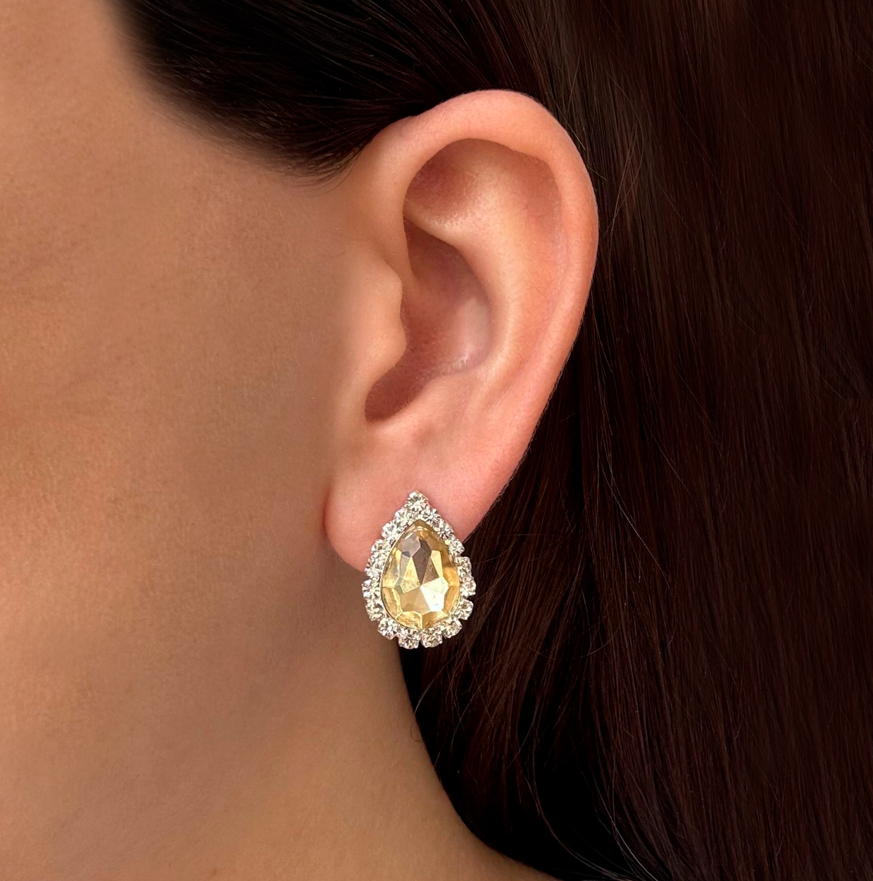 Aretes Zirconia Brillante Chapa de Oro