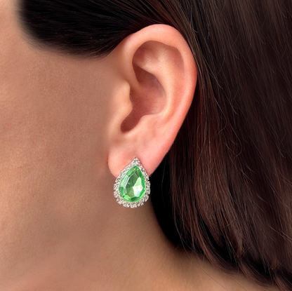 Aretes Zirconia Brillante Chapa de Oro