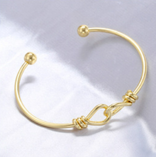 Pulsera Dorada Nudo Encontrado Chapa de Oro  1R3
