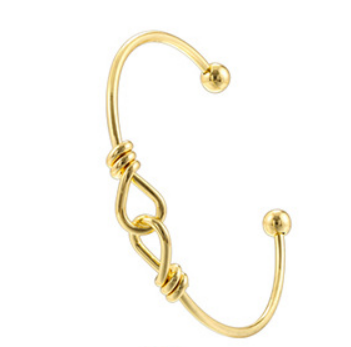 Pulsera Dorada Nudo Encontrado Chapa de Oro  1R3