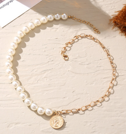 Collar Perlas Y Cadena  4E18