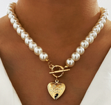 Collar Perlas Corazon Relicario E#13