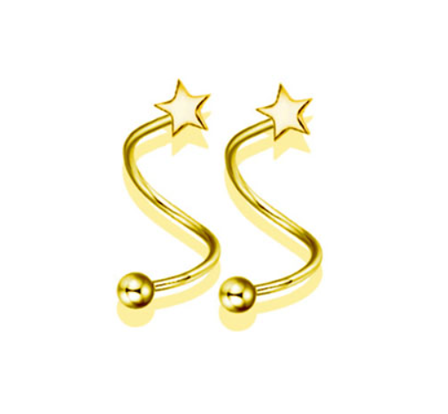 Aretes Estrella Dorada Chapa de Oro  C620