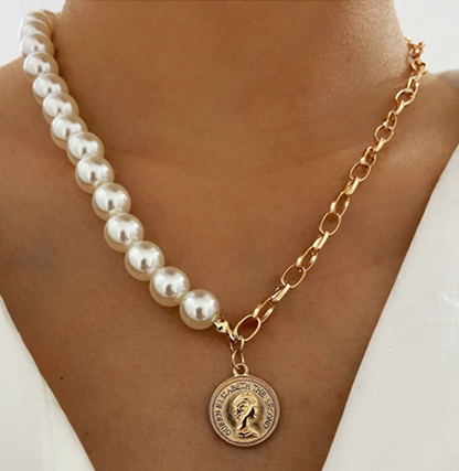 Collar Perlas Y Cadena  4E18