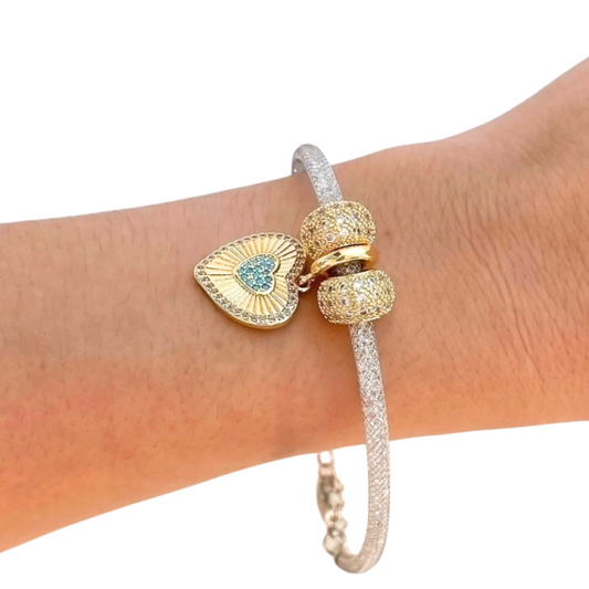 Pulsera Corazón Hermoso Acero Inoxidable  1N4