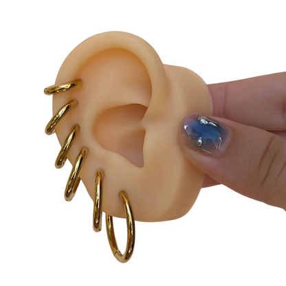 Aretes Arracadas Dorado Basic Acero Inoxidable