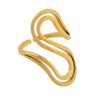 Anillo Ondas Acero Inoxidable  1W7