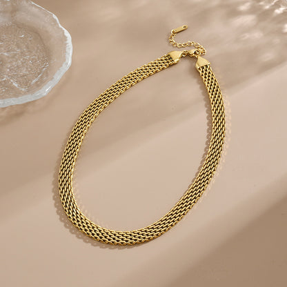 Collar Tejido Dorado Acero Inoxidable 2J8