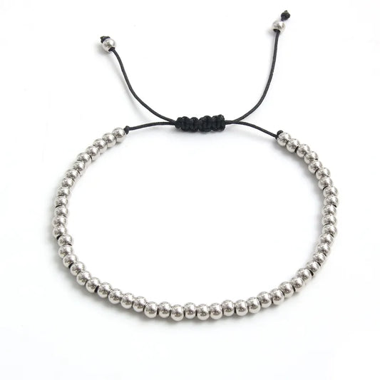 Pulsera Bolitas Plateadas Acero Inoxidable 3M1