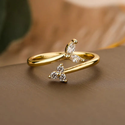 Anillo Ajustable Sirena Chapa de Oro 1V2