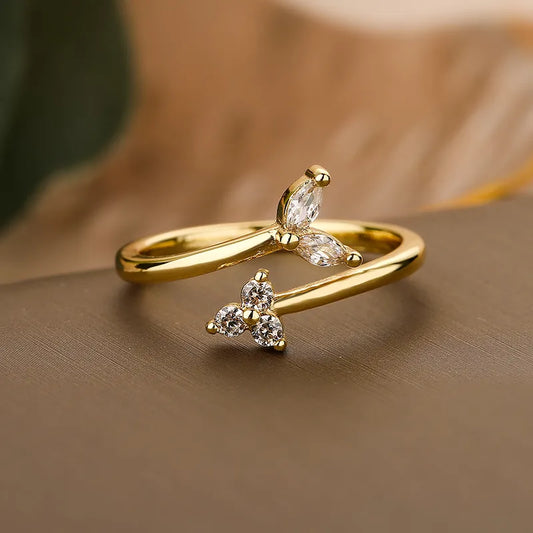 Anillo Ajustable Sirena Chapa de Oro C632