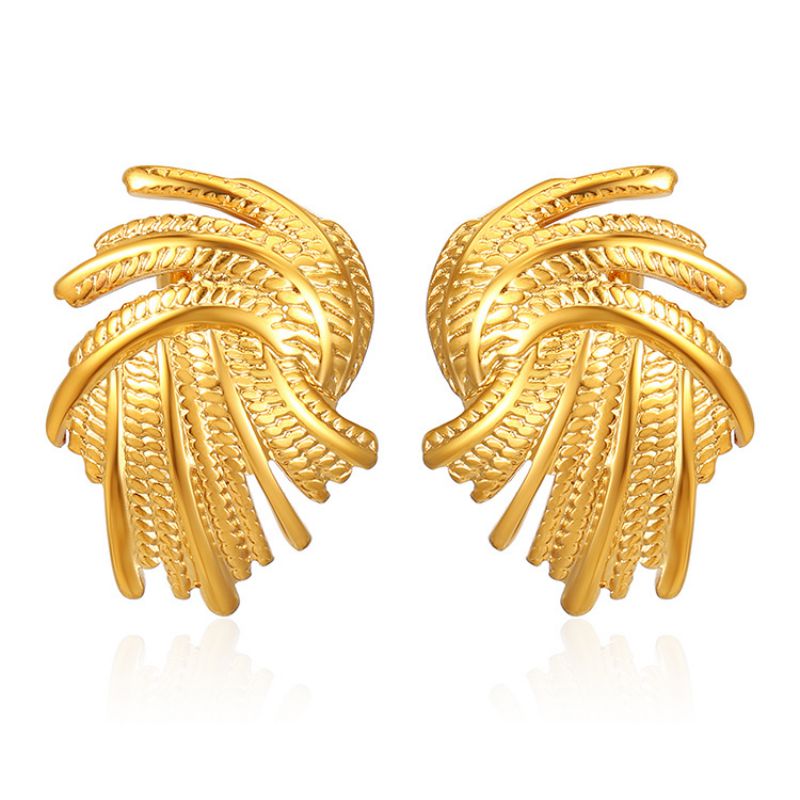 Aretes Dorado Acero Inoxidable 1W2