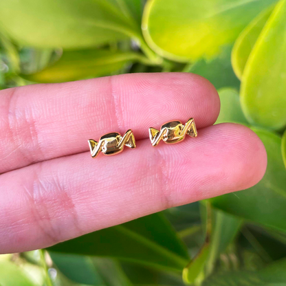 Aretes Caramelito Dorado Chapa de Oro Az226
