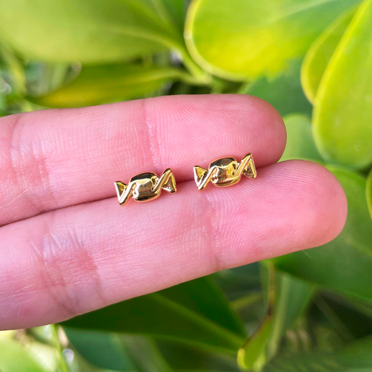 Aretes Caramelito Dorado Chapa de Oro Az226