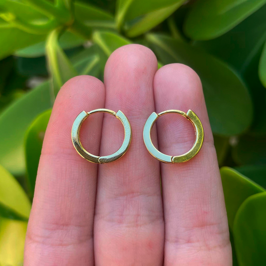 Aretes Arracada Dorada Chapa de Oro Az27