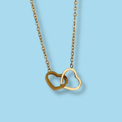 Collar Corazones Enlazados Acero Inoxidable 4E3