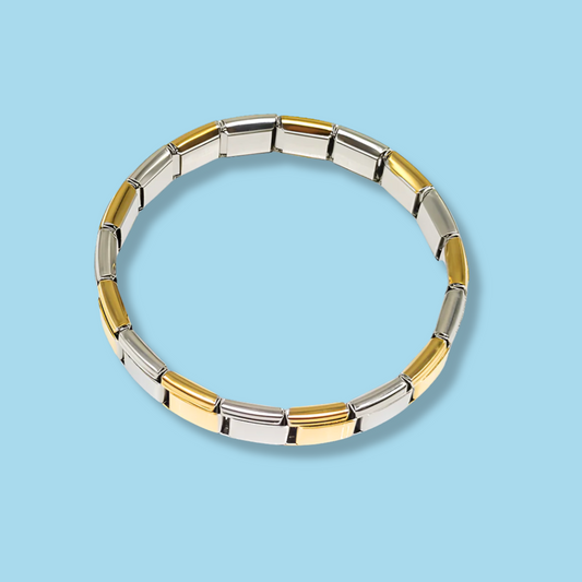 Pulsera Italiana Elástica Oro-Plata 2A6