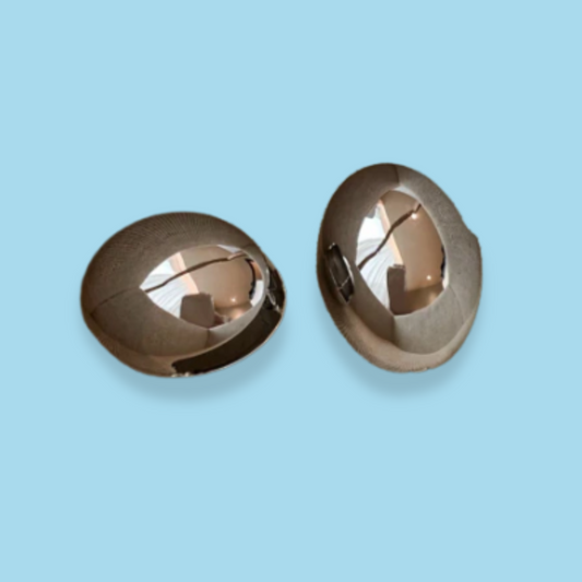 Aretes Chunky Oval Plateados  1Q6