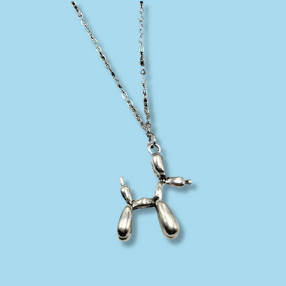Collar Perro Globo Plateado Acero Inoxidable 4E17