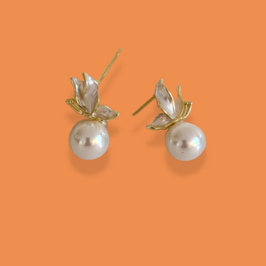 Aretes Perla Blanca  1F1