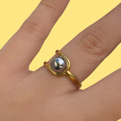 Anillo Oro-Plata Ajustable Acero Inox R20