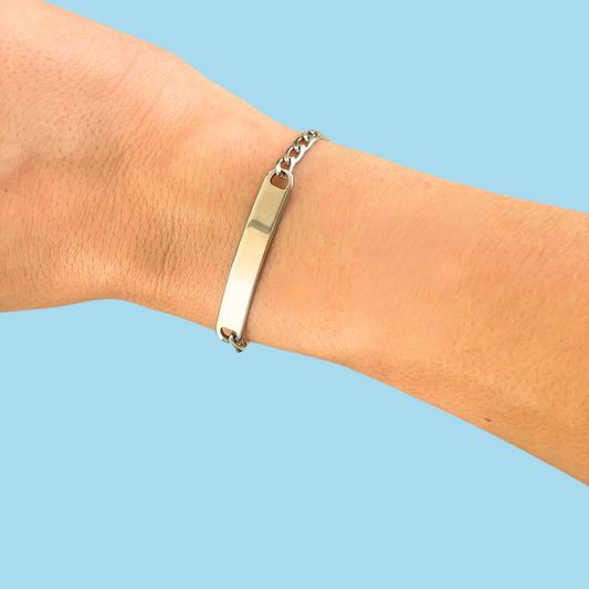 Pulsera Esclava Plateada Hombre Acero Inoxidable Li3