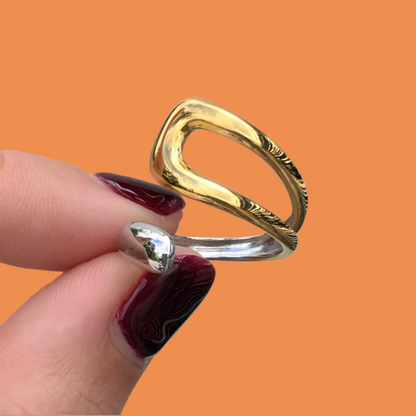 Anillo Oro-Plata Acero Inoxidable  VE6