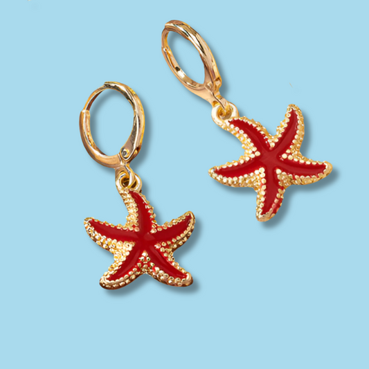 Aretes Estrella de Mar Roja 4E4