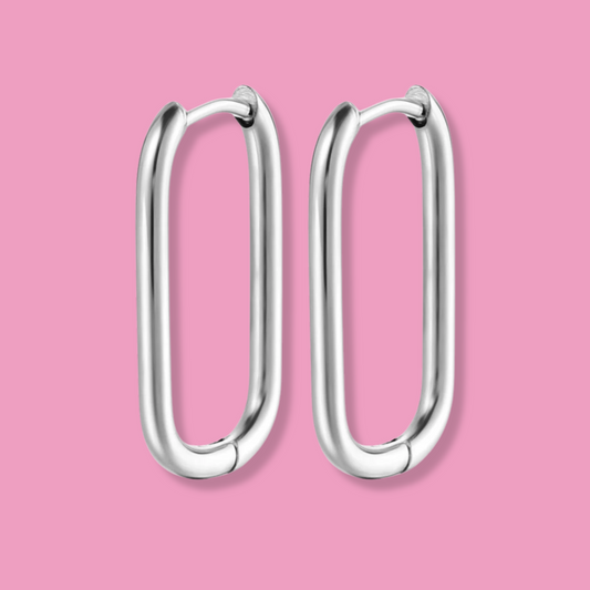 Aretes Arracada Plateada Acero Inoxidable 1L7