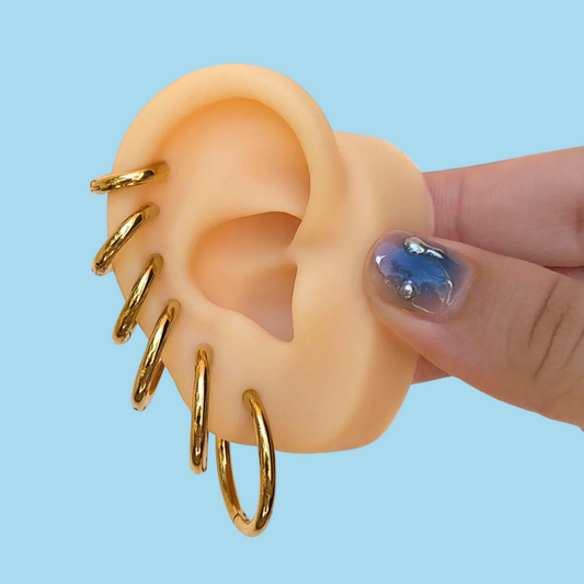 Aretes Arracadas Dorado Basic Acero Inoxidable