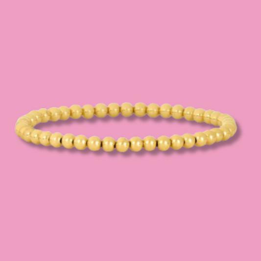 Pulsera Bolitas Chapa de Oro  4E6
