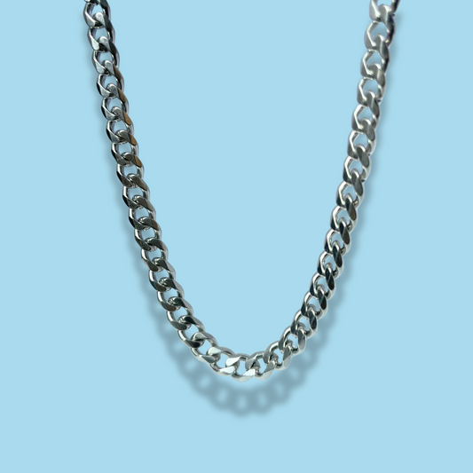 Cadena Larga Plateada 5x60mm Acero Inoxidable 2B8