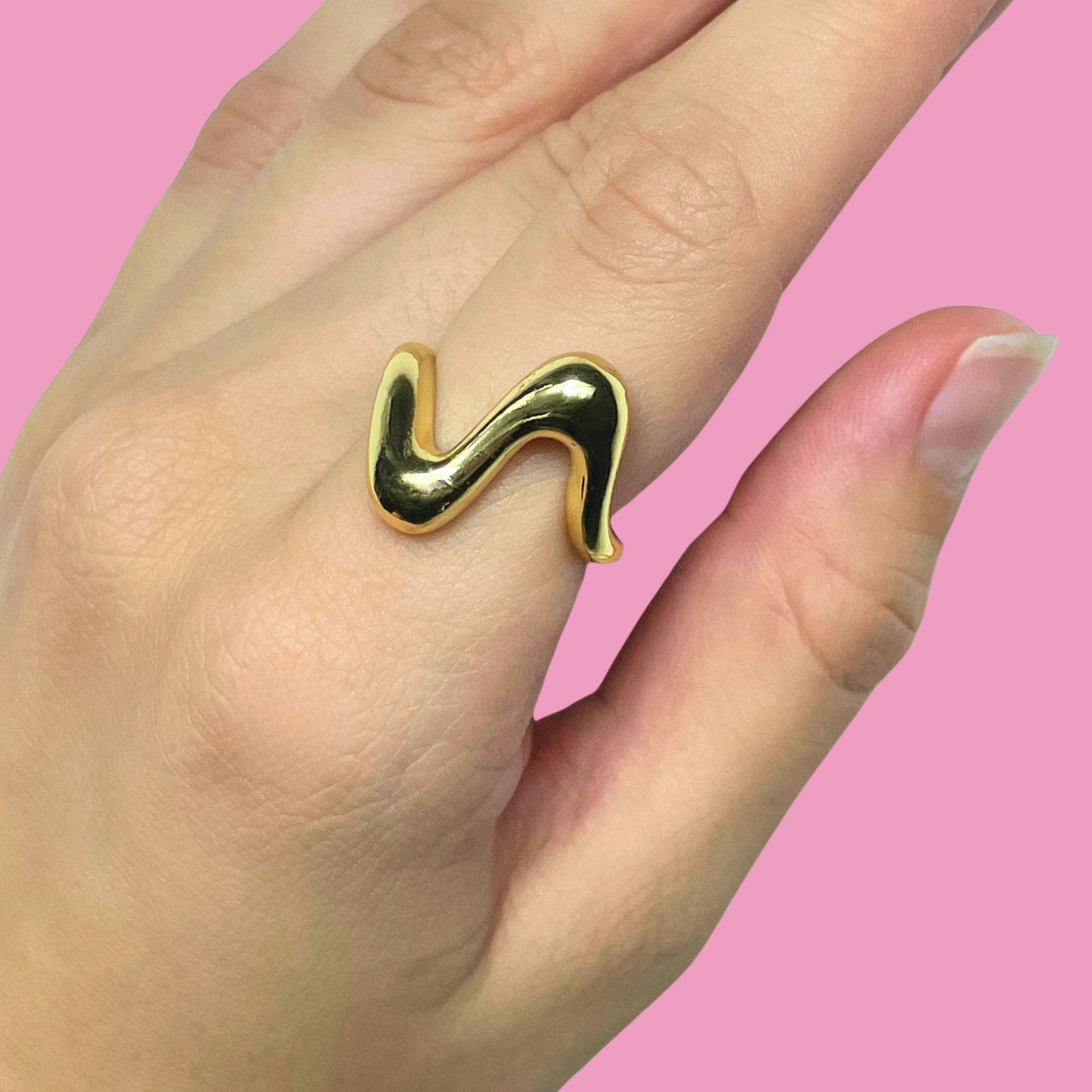 Anillo Dorado Ajustable Chapa de Oro C652