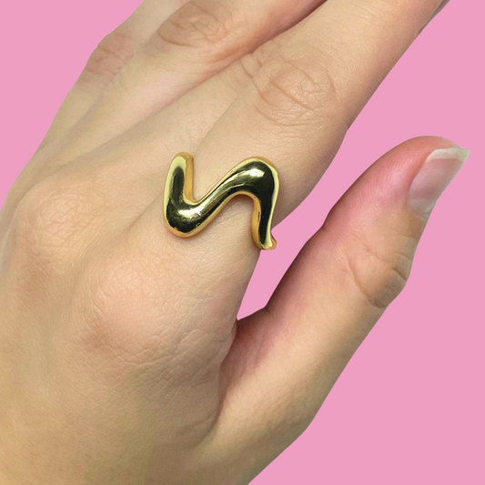 Anillo Dorado Ajustable Chapa de Oro C652