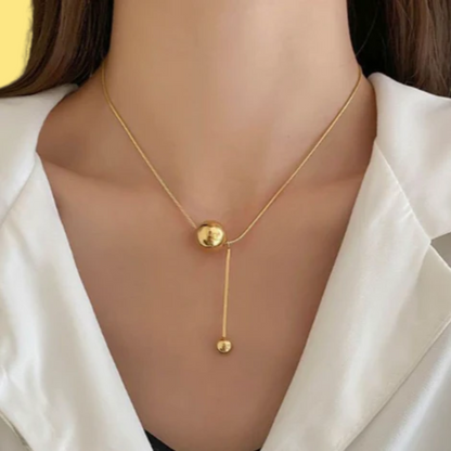 Collar de Esfera Dorado Acero Inoxidable 1D8
