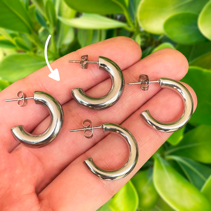 Aretes Arracadas Plateada Acero Inoxidable 1Q6