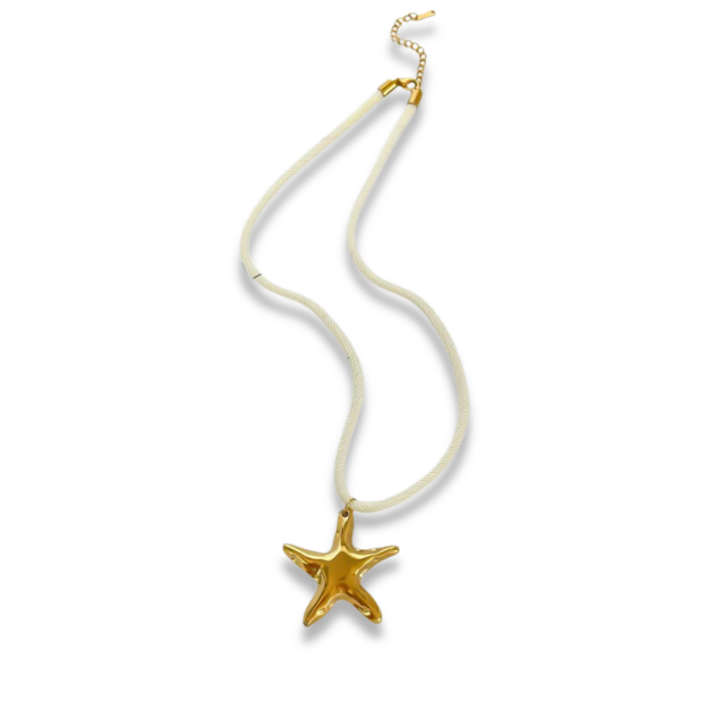 Collar de Cuerda Estrella Dorada Acero Inoxidable 1T4