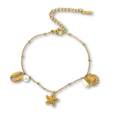 Pulsera Dorada  Charms Verano Acero Inoxidable 1X6