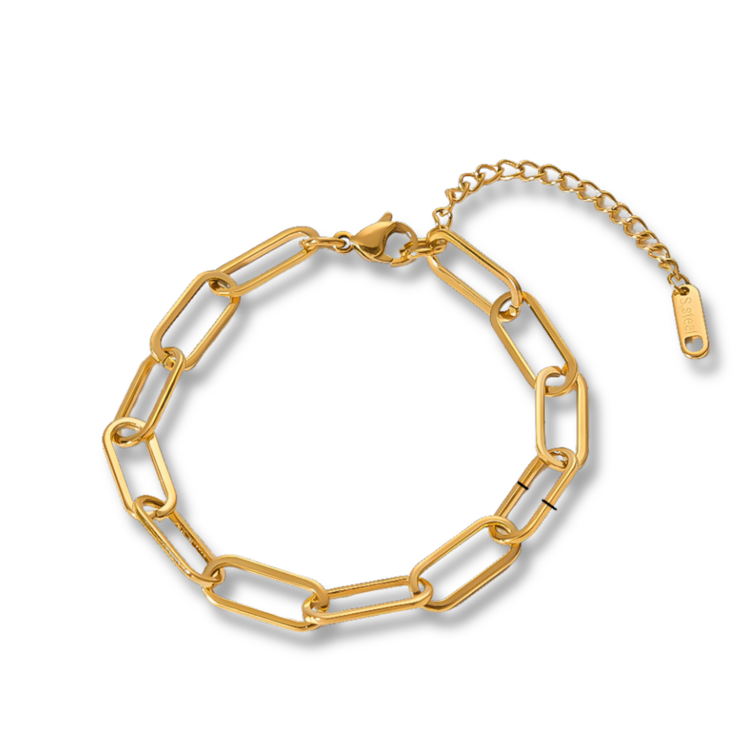 Pulsera Cadena de Eslabones Dorados Acero Inoxidable 1N6