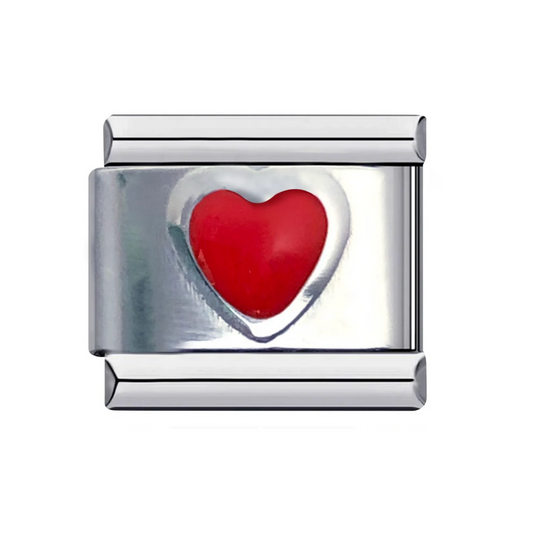 Charm Corazón Rojo Acero Inoxidable Az261