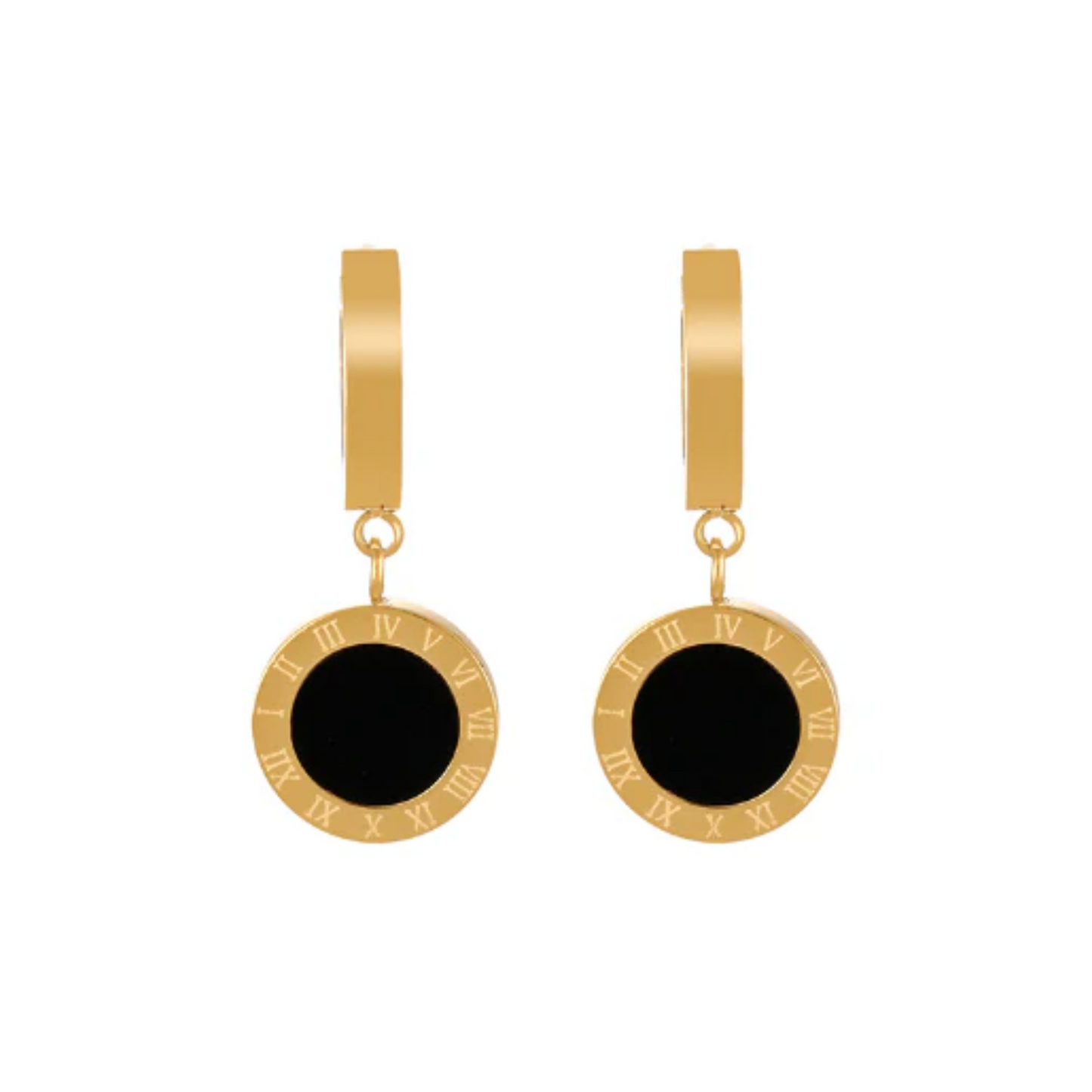 Aretes Arracada Negros Acero Inoxidable 1K5