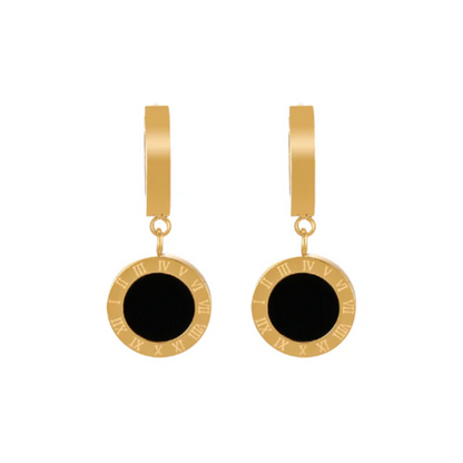 Aretes Arracada Negros Acero Inoxidable 1K5