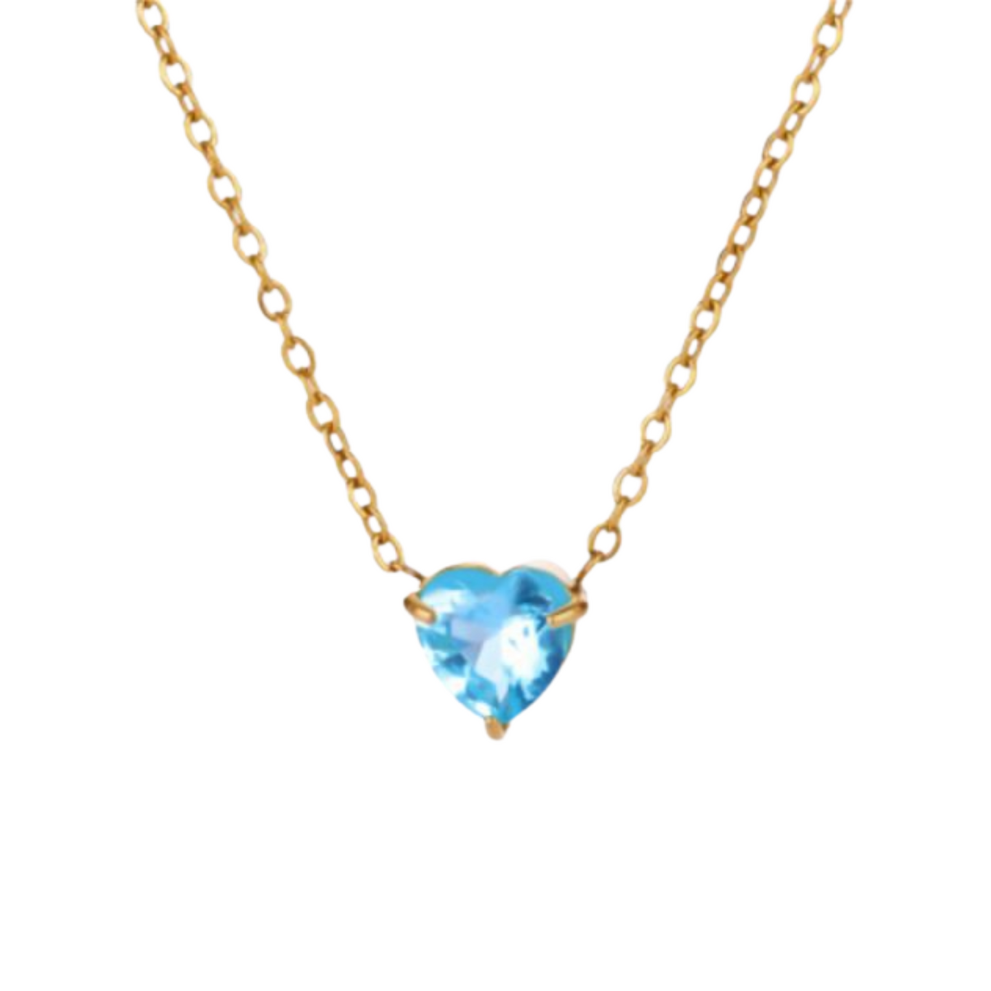 Collar Mes de Corazón de Zirconia Acero Inoxidable